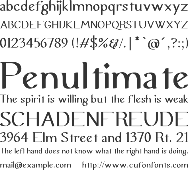 Urania font preview
