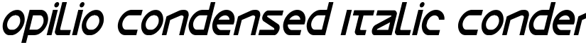 Opilio Condensed Italic Condensed Italic font