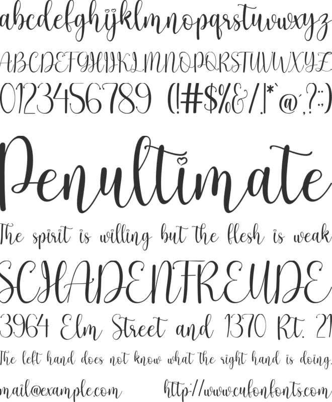 inlove - Personal use font preview