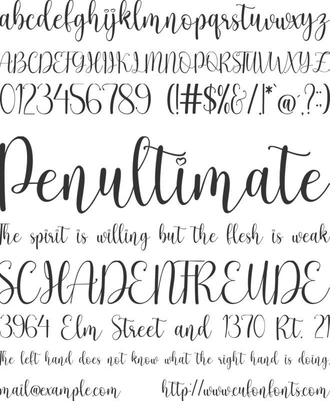 inlove - Personal use font preview