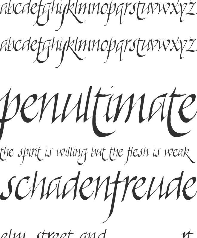 Killigraphy font preview