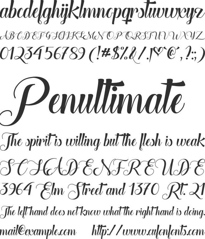 The Heart of Everything Demo font preview