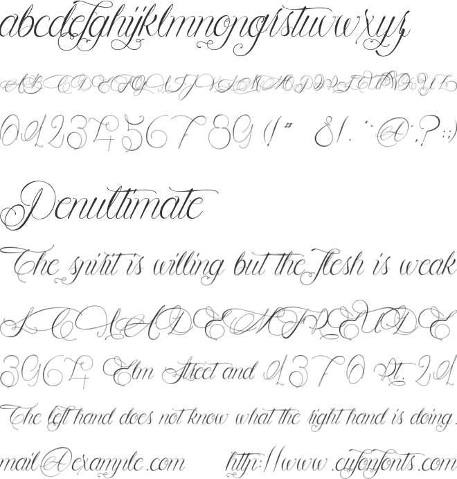 Aligot de Mirabelle font preview