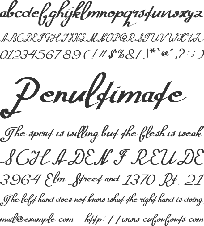 Morning font preview