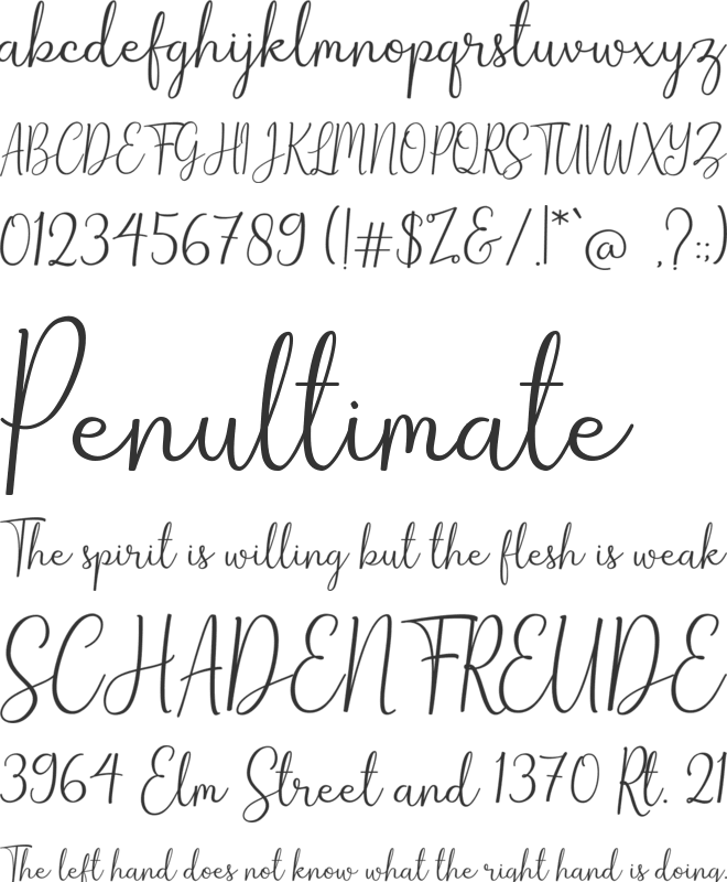 Winterbean font preview