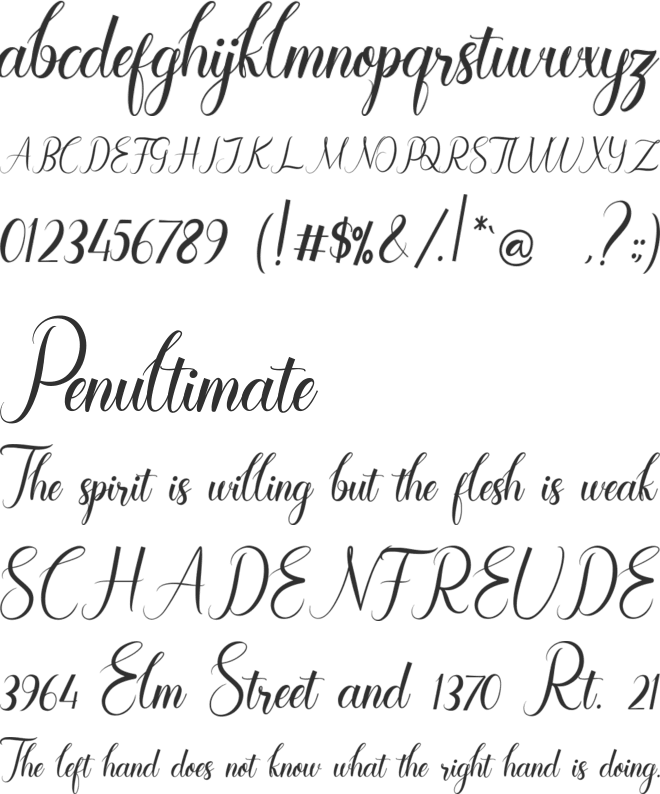 Maryllen Demo font preview