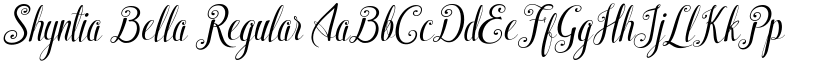 Shyntia Bella Regular font