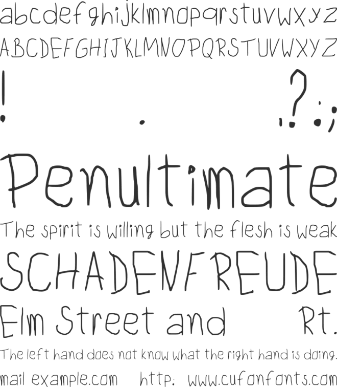 Child Writing font preview