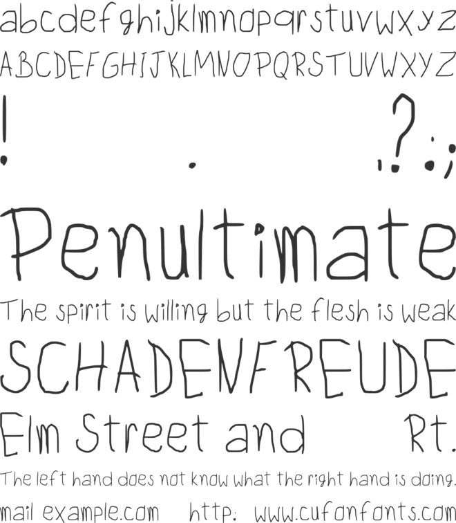Child Writing font preview