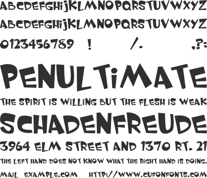 Whimsy font preview