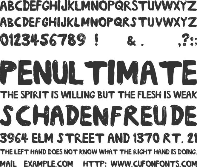 Daub font preview