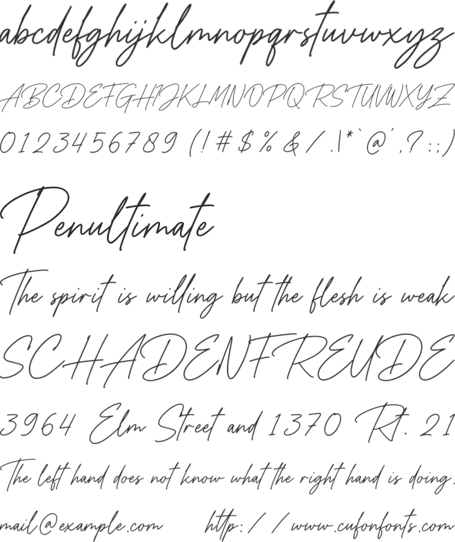 Handsta Signature font preview