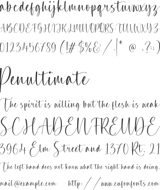 Rosegrace font preview