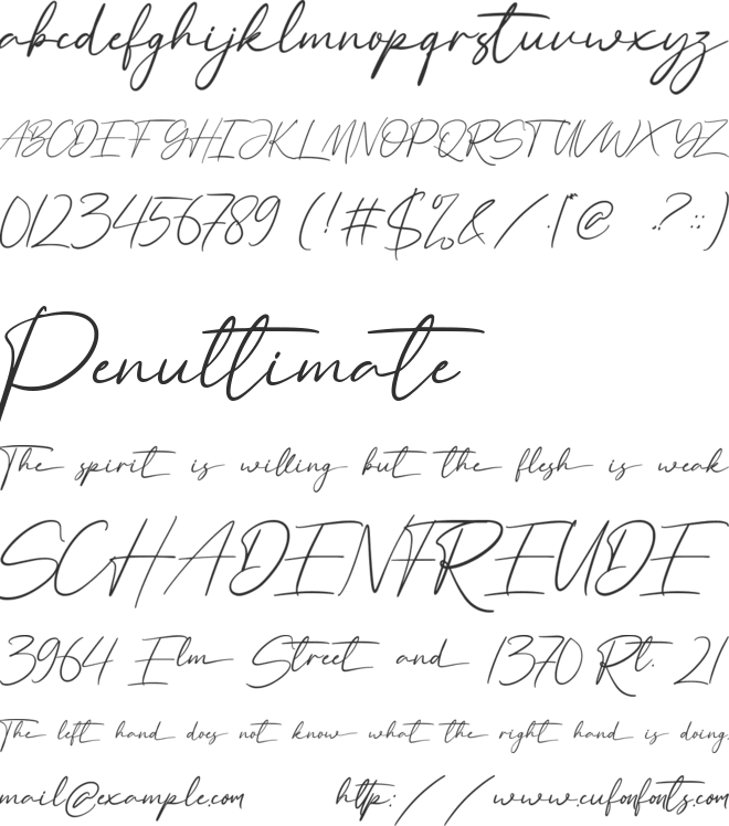 Miss Gendhis font preview