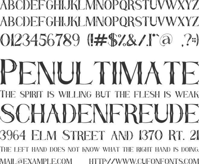 Dragon Slayer font preview