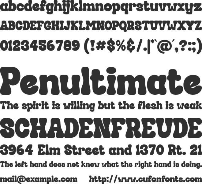 HENDRIX BUBBLE font preview