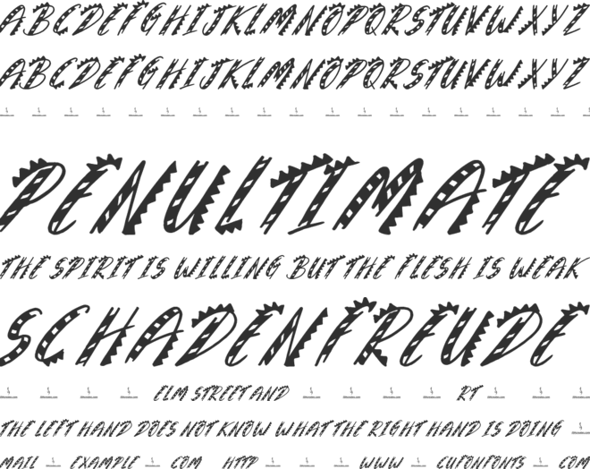 Sneaky Crocodile font preview