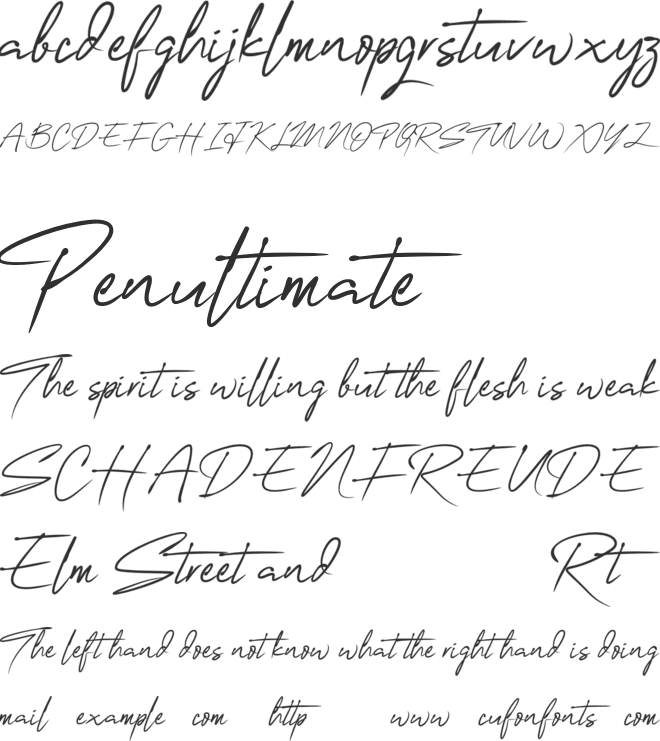 OneSignature font preview