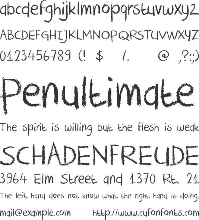 DK Crayon Crumble font preview