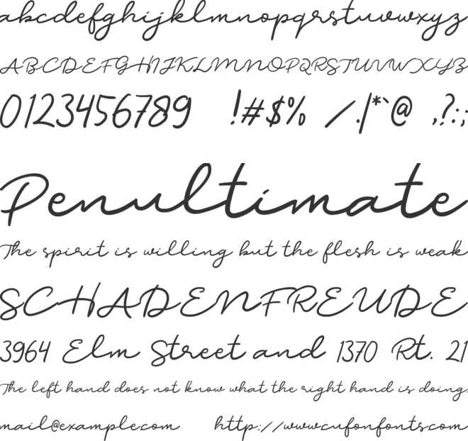 Dear Jane font preview