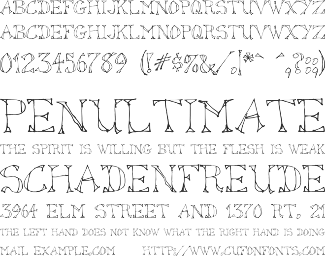 Sketched Out font preview