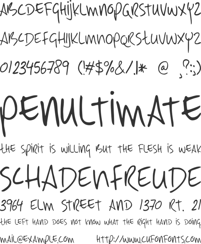 DK Early Morning Coffee font preview