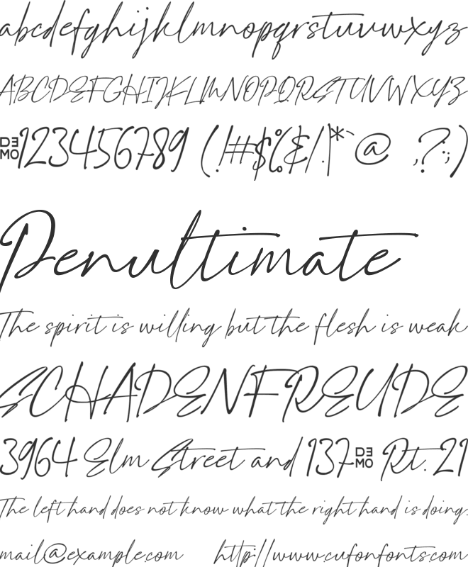 Handletters_Demo font preview
