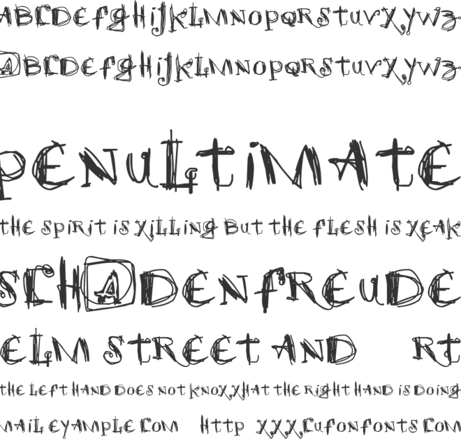 Scretch font preview