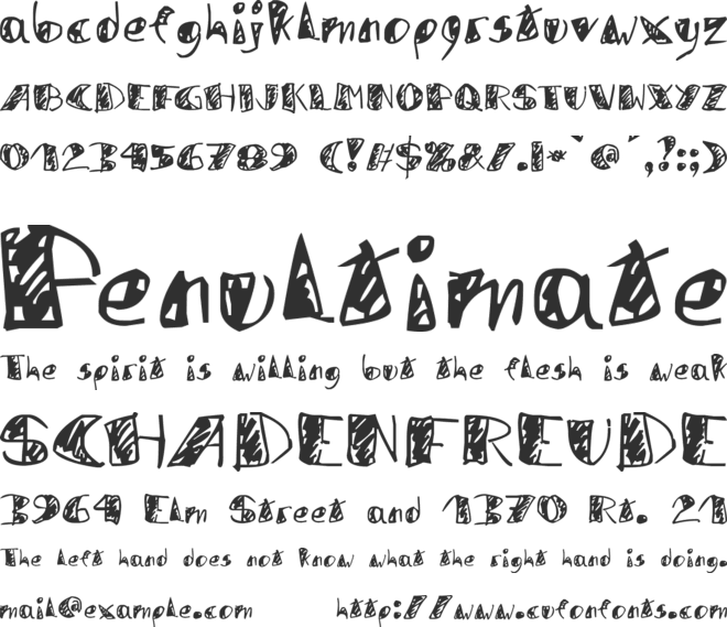 zai Dune Felt-tip Pen font preview