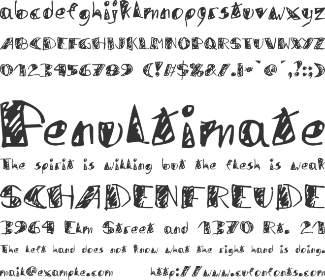 zai Dune Felt-tip Pen font preview