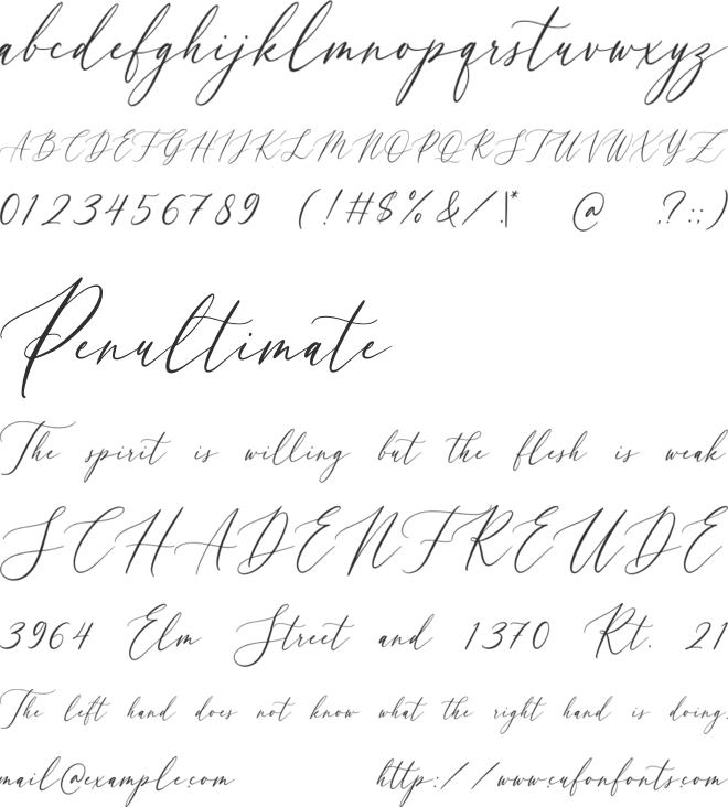 Begthen font preview