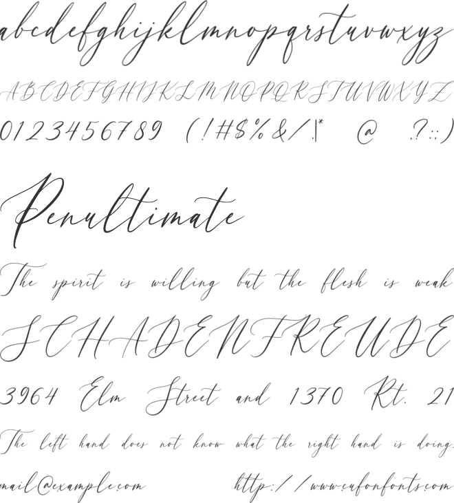 Begthen font preview
