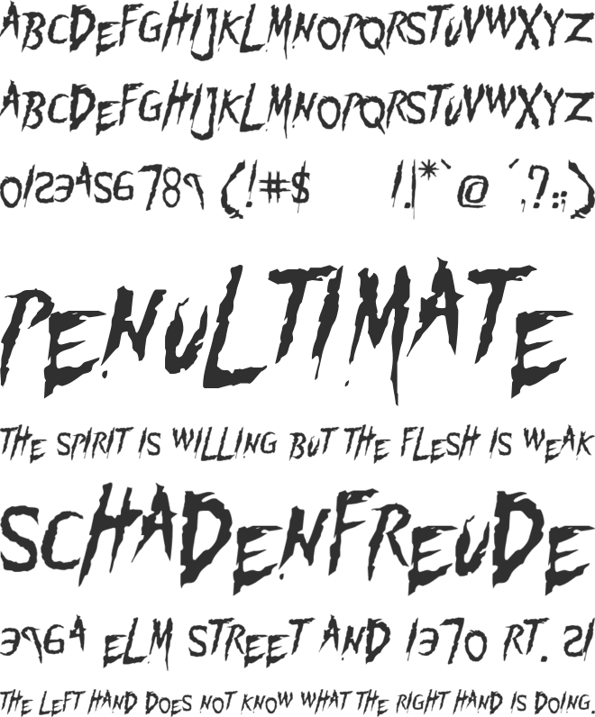 Flogged font preview
