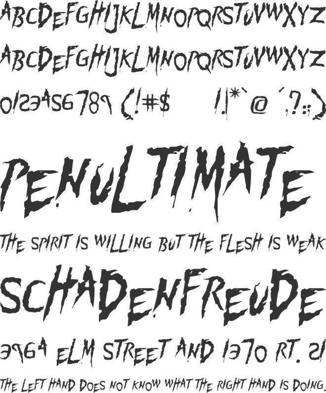 Flogged font preview