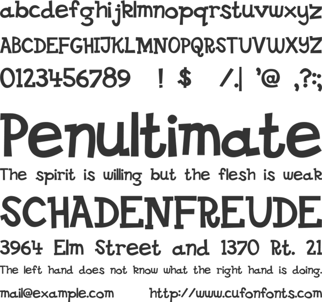 DS Goose font preview