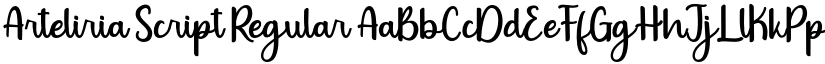 Arteliria Script Regular font