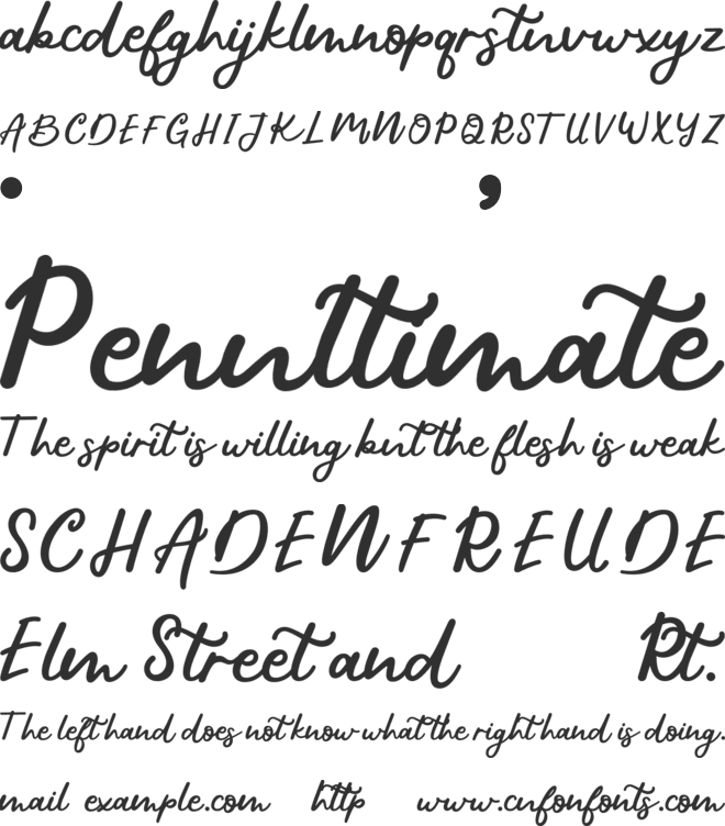 Bethyna font preview