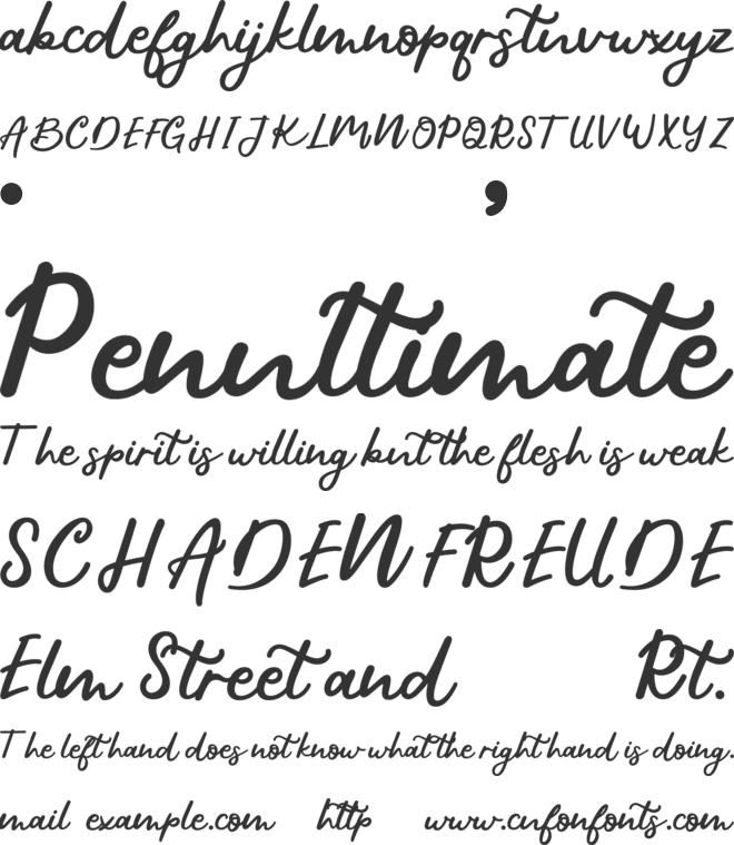 Bethyna font preview