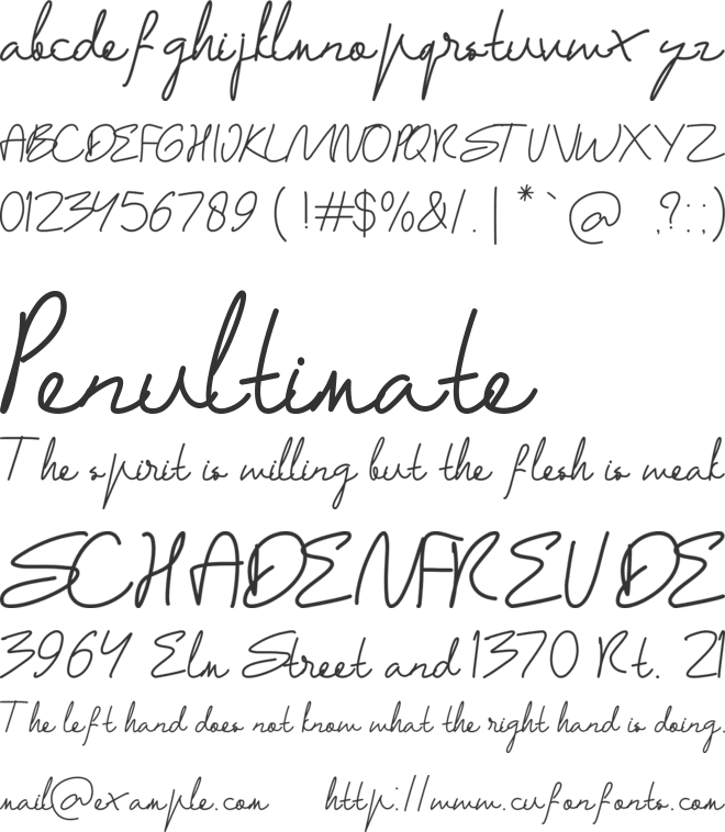 samantha free font preview
