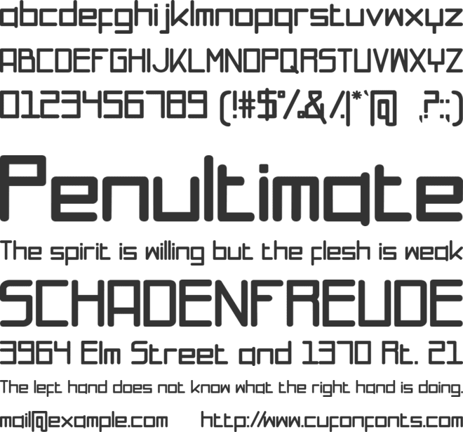 djakarta free font preview