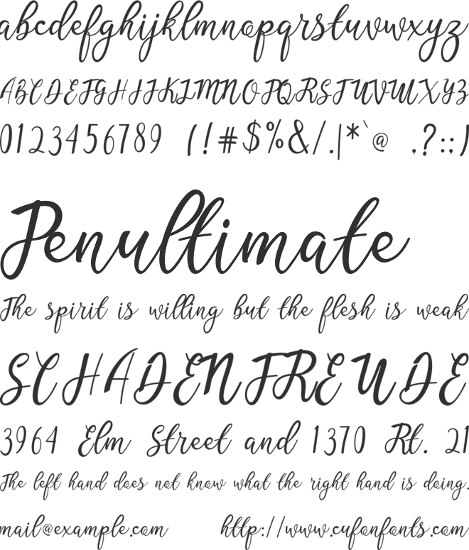 Sangback font preview