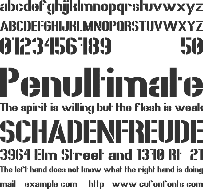 50 Blizzards font preview