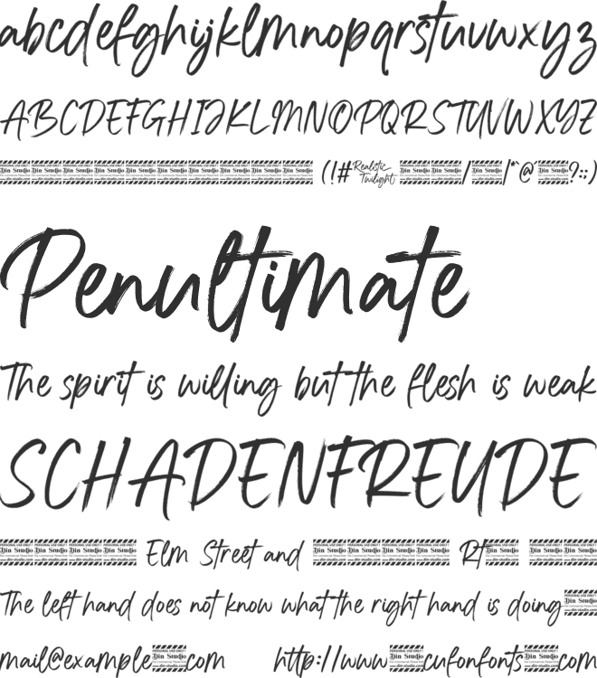 Realistic Twilight Personal Use font preview