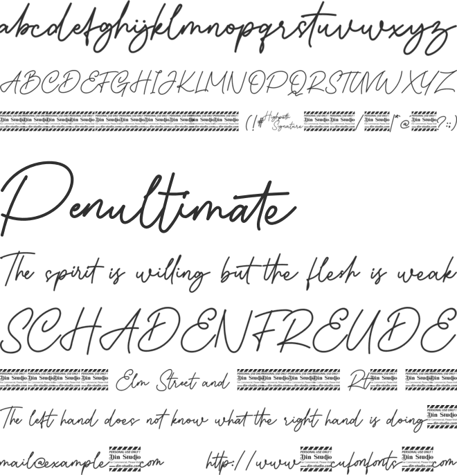 Highpath Signature Personal Use font preview