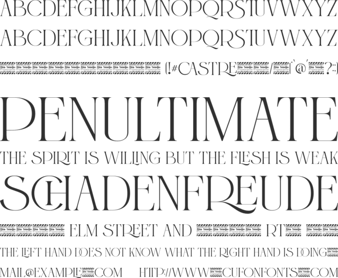 Castre Personal Use font preview
