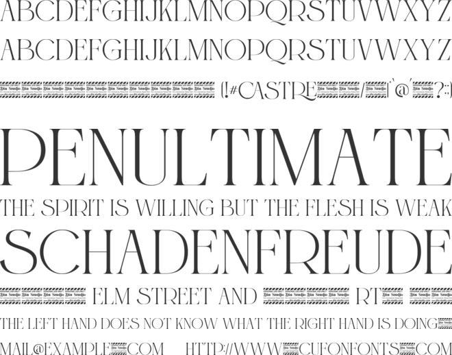 Castre Personal Use font preview