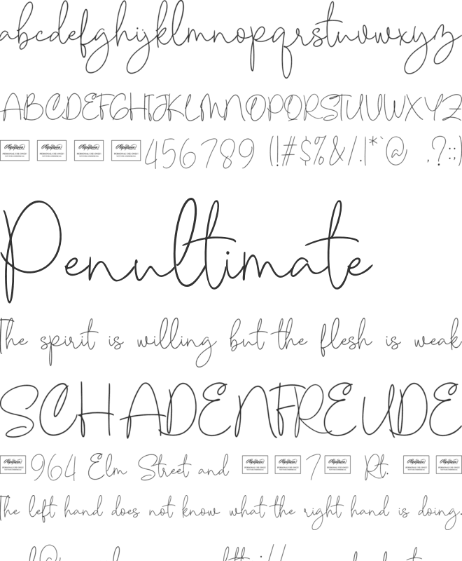 Aesthetic font preview