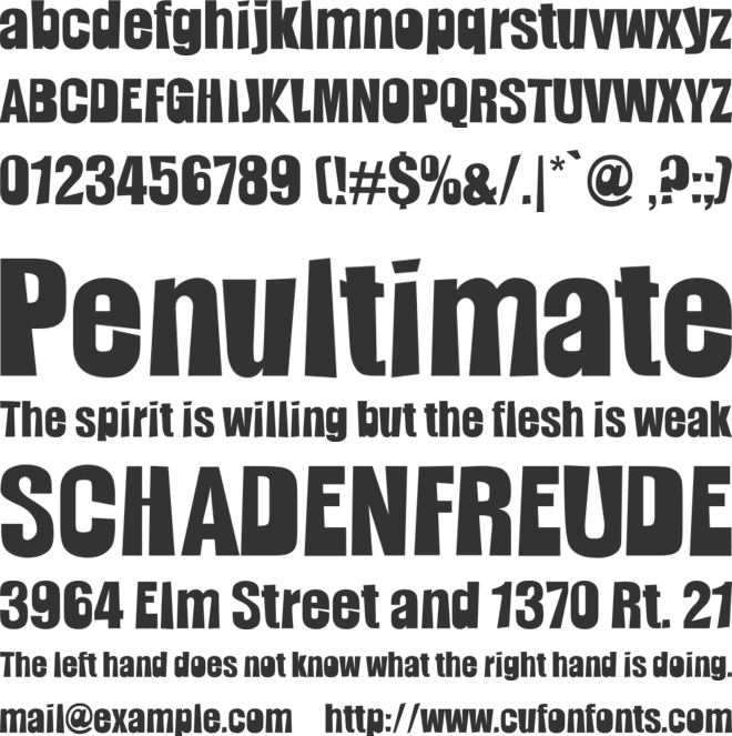 Slamming font preview