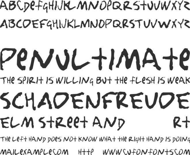 Nobody loves me font preview