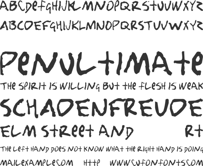 Nobody loves me font preview